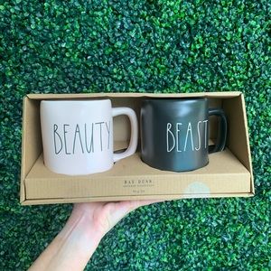 Rae Dunn Beauty and Beast Mug Set